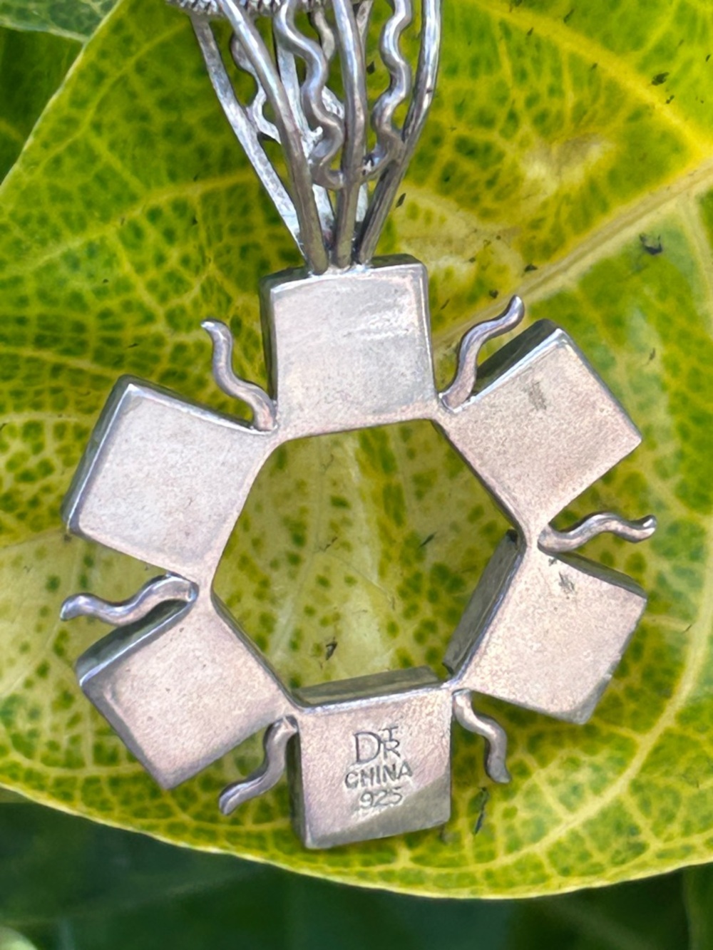Vintage sterling silver jay king Turquoise Square Halo Pendant Necklace 19.50” - Picture 7 of 11